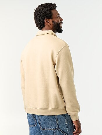 Camisola de gola polo em moletão