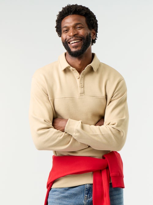 Camisola de gola polo em moletão - Kiabi Camisola de gola polo em moletão - Kiabi
