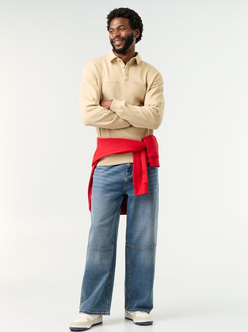 Camisola de gola polo em moletão - Kiabi Camisola de gola polo em moletão - Kiabi