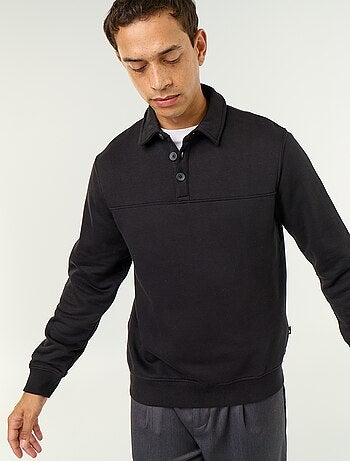 Camisola de gola polo em moletão