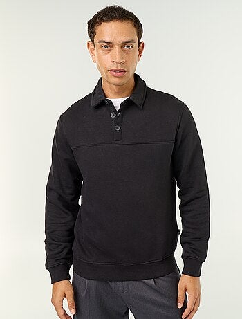Camisola de gola polo em moletão