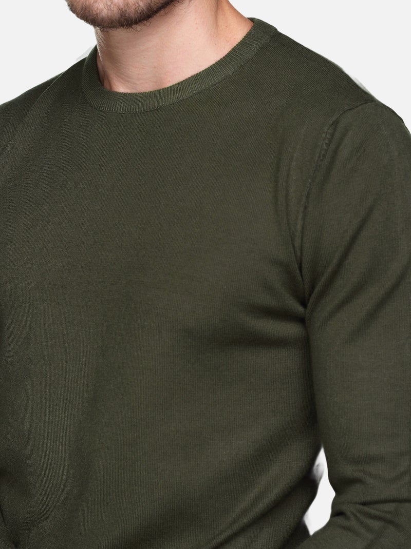 Camisola de gola redonda - Kenzarro Cáqui - Kiabi