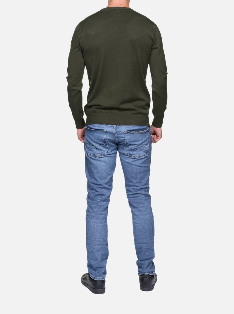 Camisola de gola redonda - Kenzarro Cáqui - Kiabi