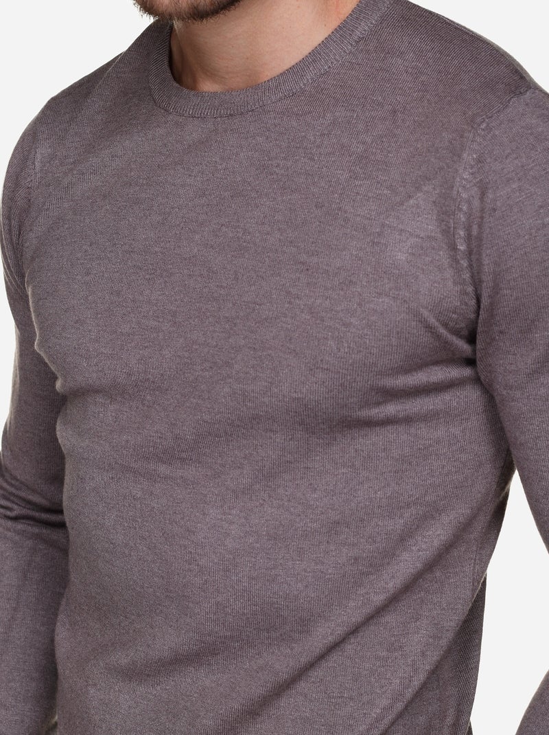 Camisola de gola redonda - Kenzarro Castanho - Kiabi