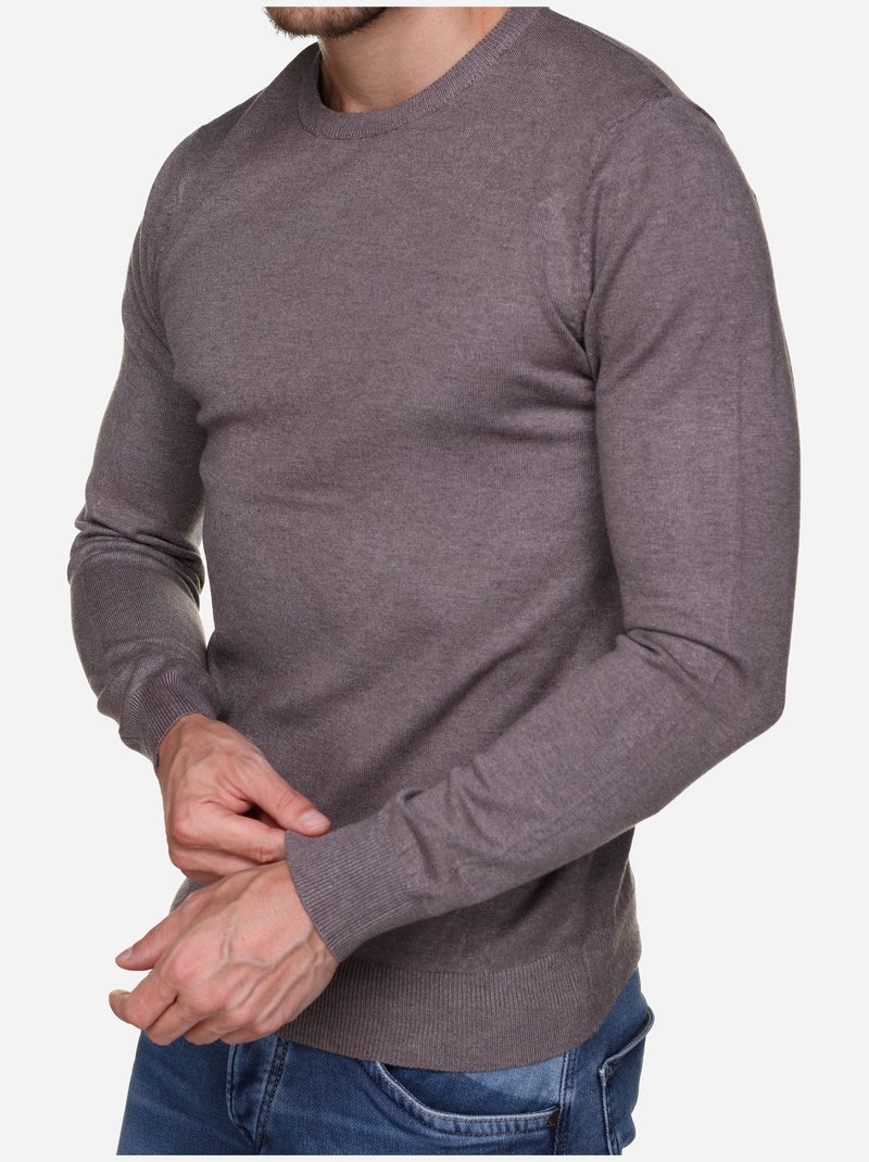 Camisola de gola redonda - Kenzarro Castanho - Kiabi