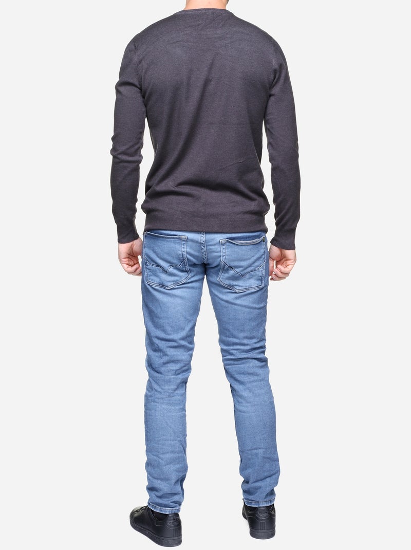 Camisola de gola redonda - Kenzarro Cinza escuro - Kiabi