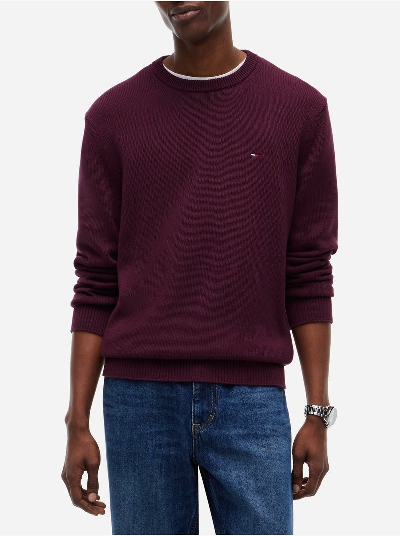 Camisola de gola redonda - tommy jeans Bordô - Kiabi