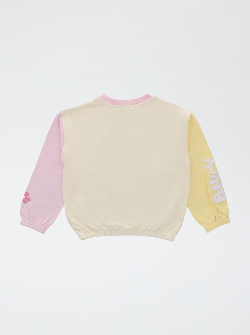 Camisola de gola redonda 'Bluey' em french terry de algodão Branco - Kiabi