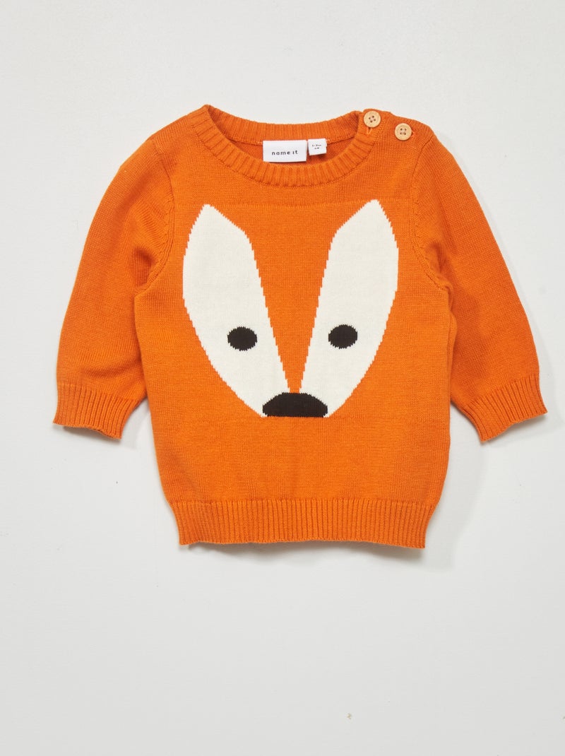Camisola de gola redonda 'coelho' LARANJA - Kiabi