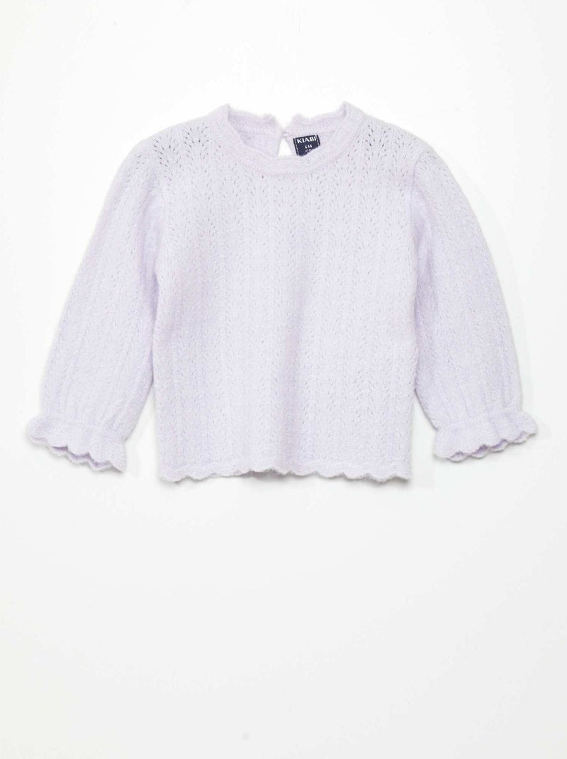 Camisola de gola redonda com acabamentos com folhos VIOLETA - Kiabi