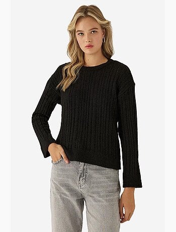 Camisola de gola redonda com ajuste descontraído