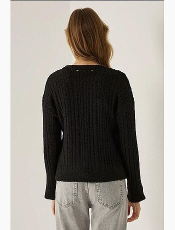 Camisola de gola redonda com ajuste descontraído