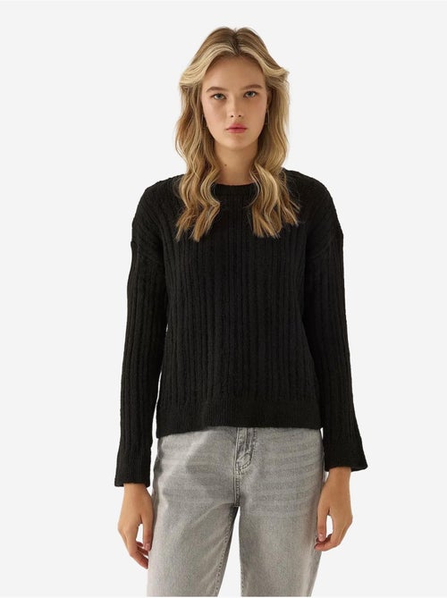 Camisola de gola redonda com ajuste descontraído - Kiabi Camisola de gola redonda com ajuste descontraído - Kiabi