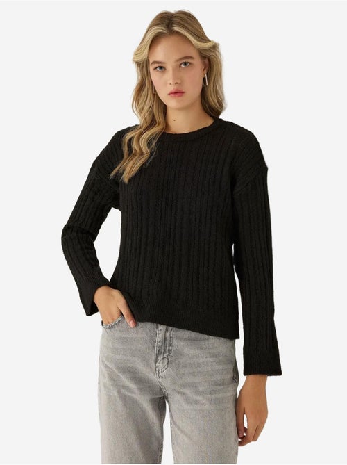 Camisola de gola redonda com ajuste descontraído - Kiabi Camisola de gola redonda com ajuste descontraído - Kiabi