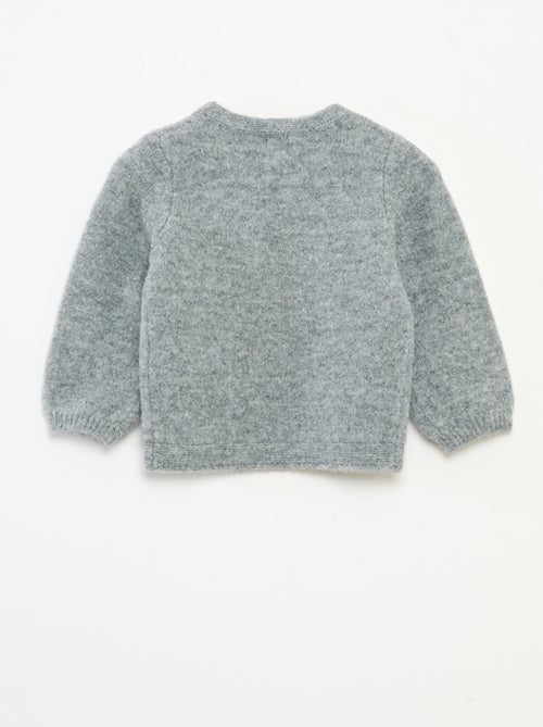 Camisola de gola redonda com aplique de flores - Kiabi