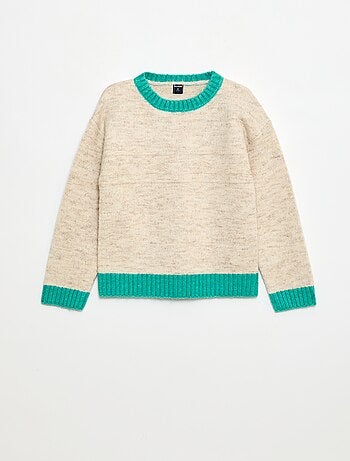 Camisola de gola redonda com barra