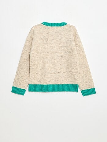 Camisola de gola redonda com barra