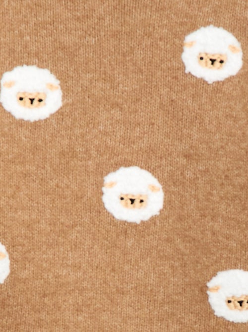 Camisola de gola redonda com bordados - Kiabi