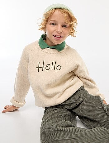 Camisola de gola redonda com desenho