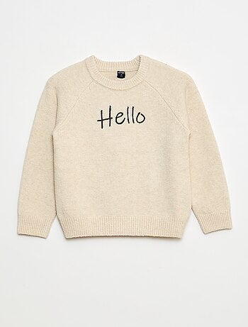 Camisola de gola redonda com desenho