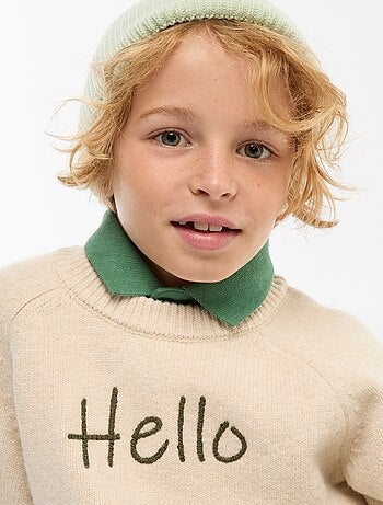 Camisola de gola redonda com desenho