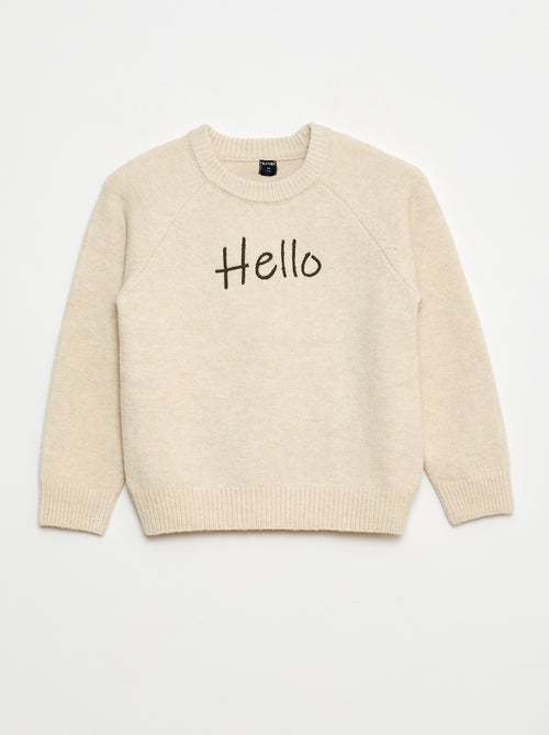 Camisola de gola redonda com desenho - Kiabi