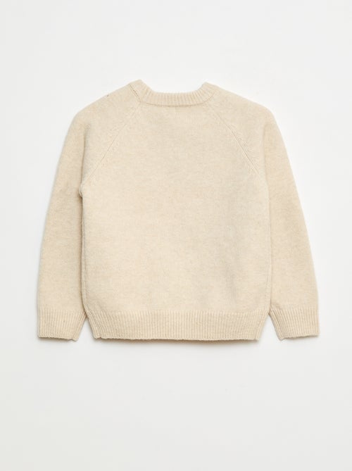 Camisola de gola redonda com desenho - Kiabi