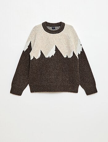 Camisola de gola redonda com desenho