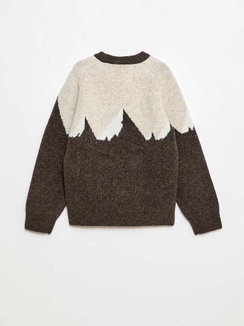 Camisola de gola redonda com desenho - Kiabi