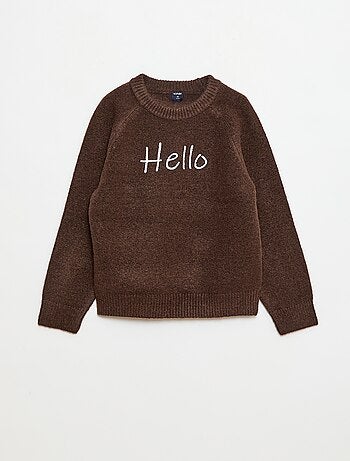 Camisola de gola redonda com desenho