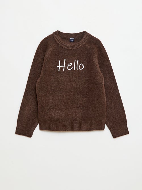 Camisola de gola redonda com desenho - Kiabi