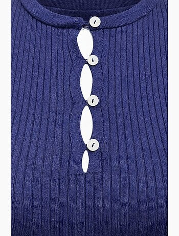 Camisola de gola redonda com detalhes de botões mixray