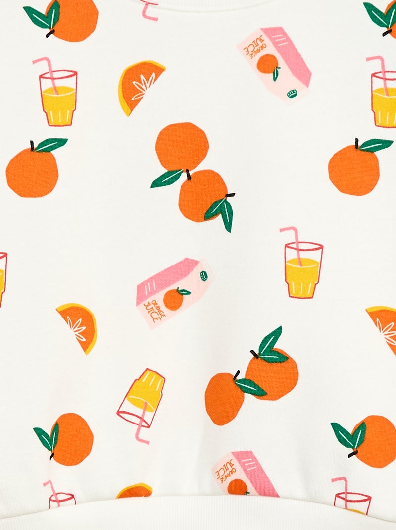 Camisola de gola redonda com estampado - Grafik Edition Branco - Kiabi