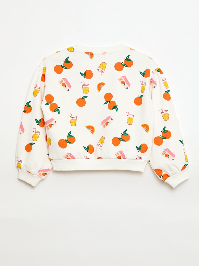 Camisola de gola redonda com estampado - Grafik Edition Branco - Kiabi
