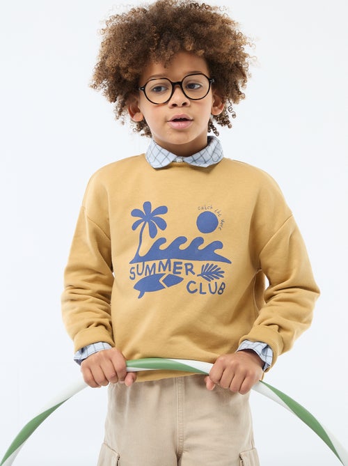 Camisola de gola redonda com estampado - Kiabi