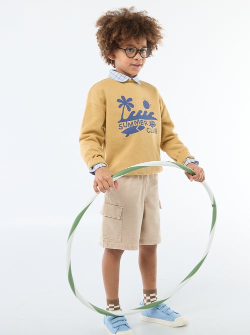 Camisola de gola redonda com estampado - Kiabi