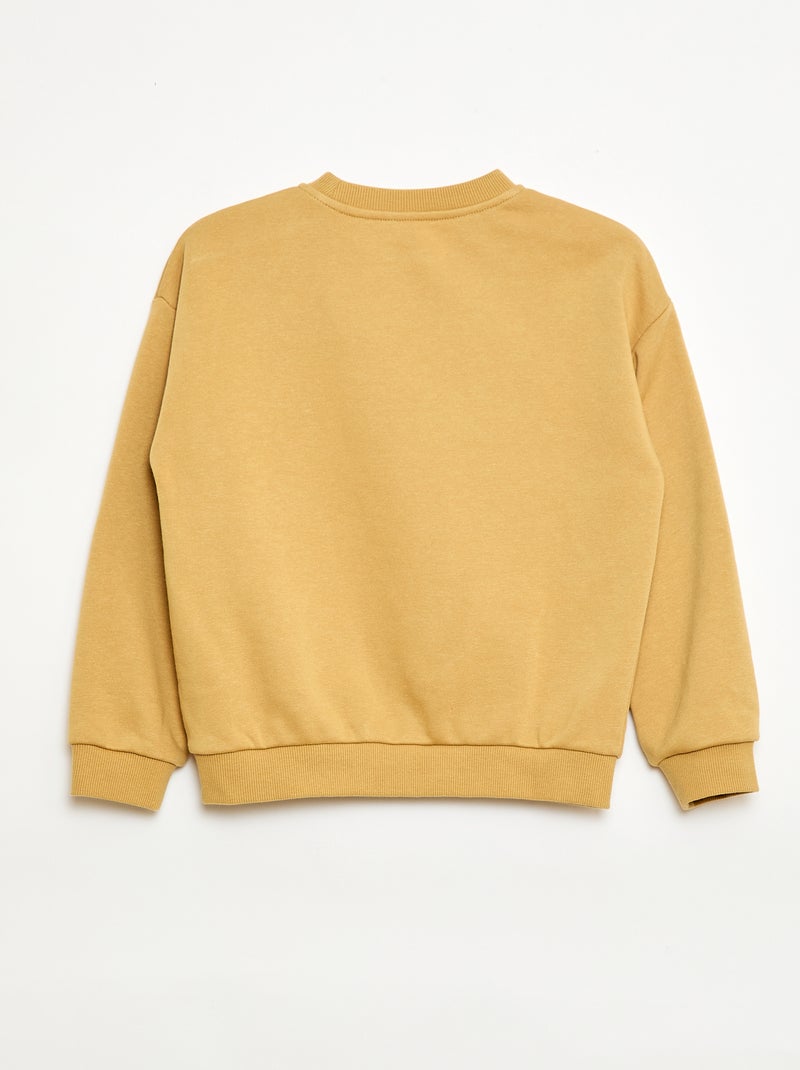 Camisola de gola redonda com estampado Amarelo - Kiabi