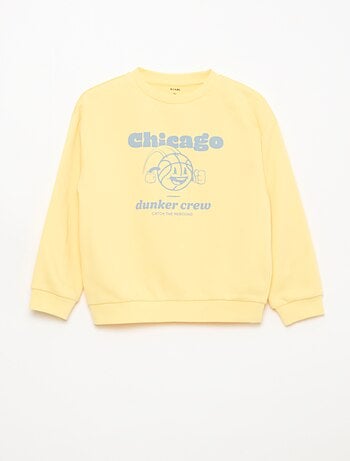 Camisola de gola redonda com estampado