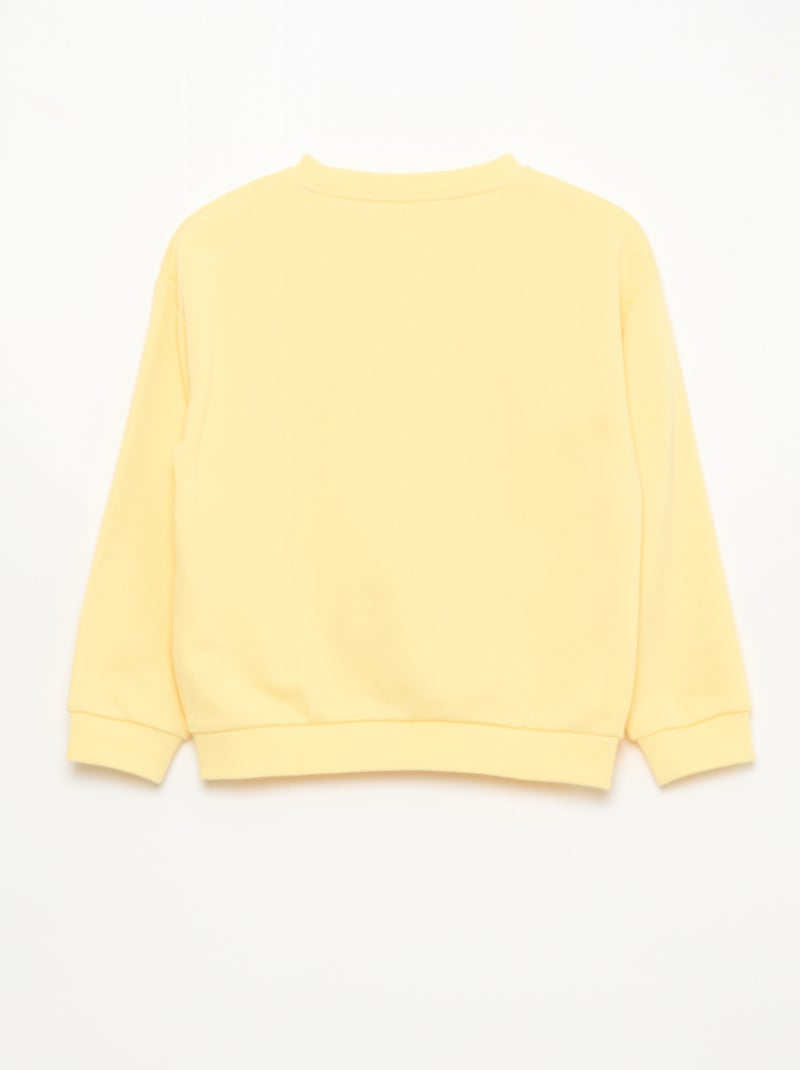 Camisola de gola redonda com estampado Amarelo - Kiabi