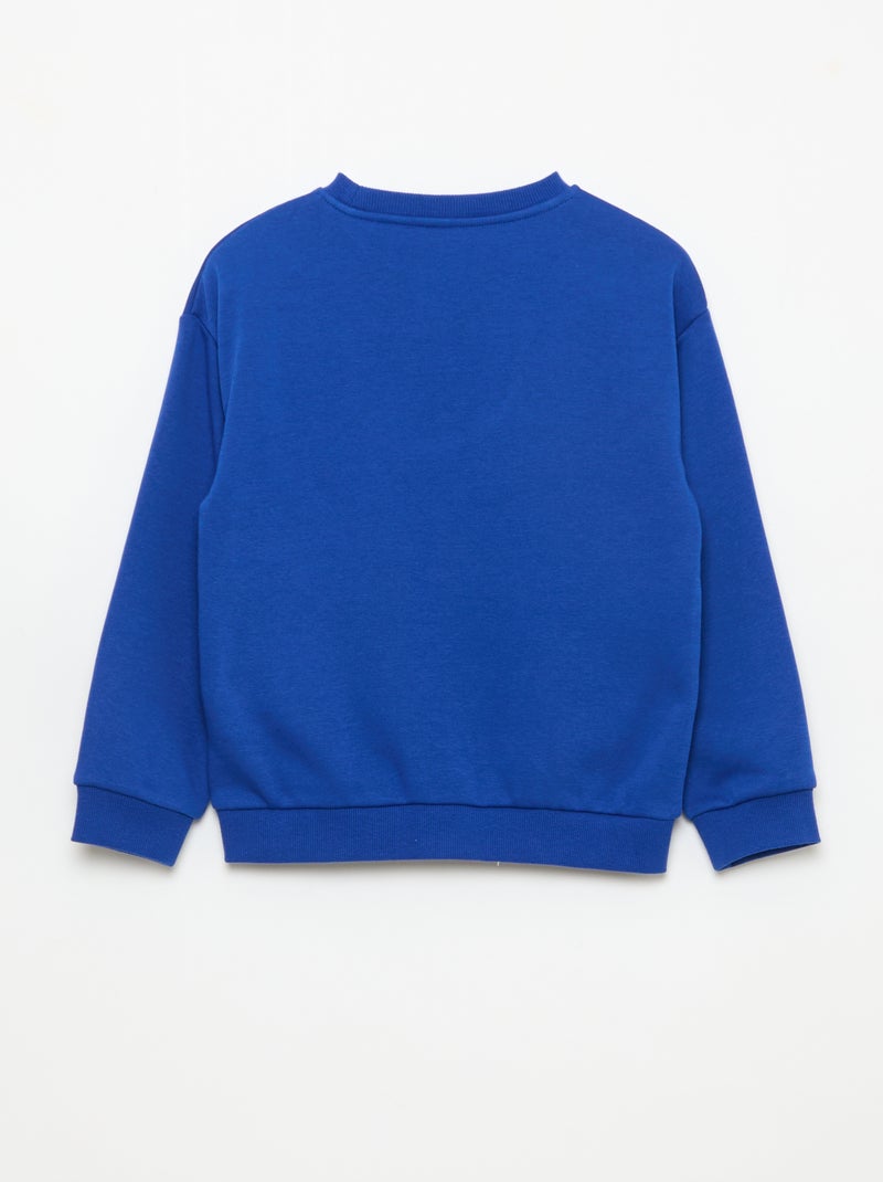 Camisola de gola redonda com estampado Azul - Kiabi