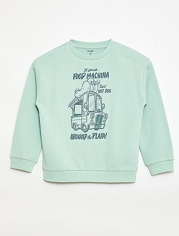 Camisola de gola redonda com estampado