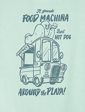 Camisola de gola redonda com estampado