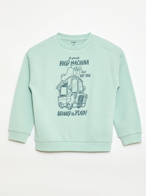 Camisola de gola redonda com estampado - Kiabi