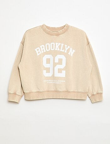 Camisola de gola redonda com estampado