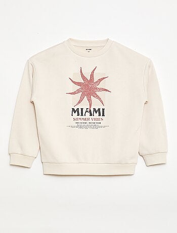 Camisola de gola redonda com estampado