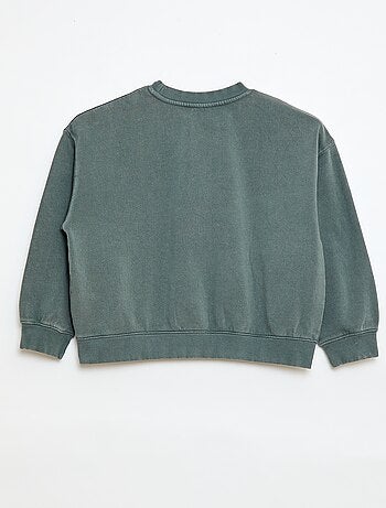 Camisola de gola redonda com estampado