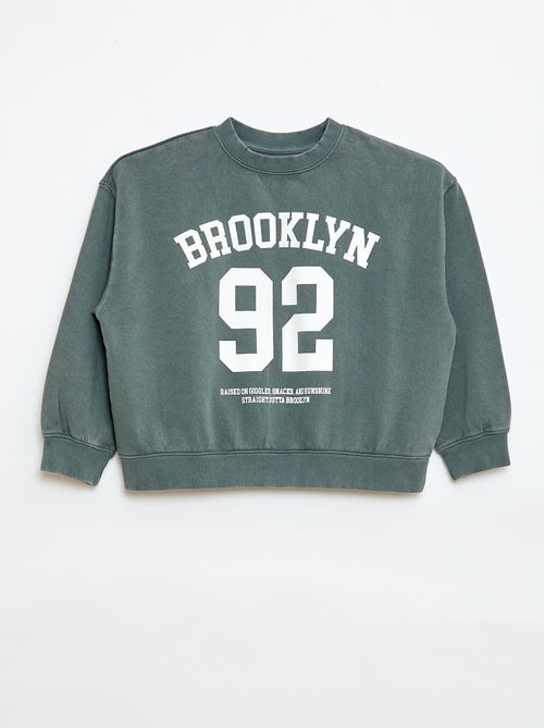 Camisola de gola redonda com estampado - Kiabi