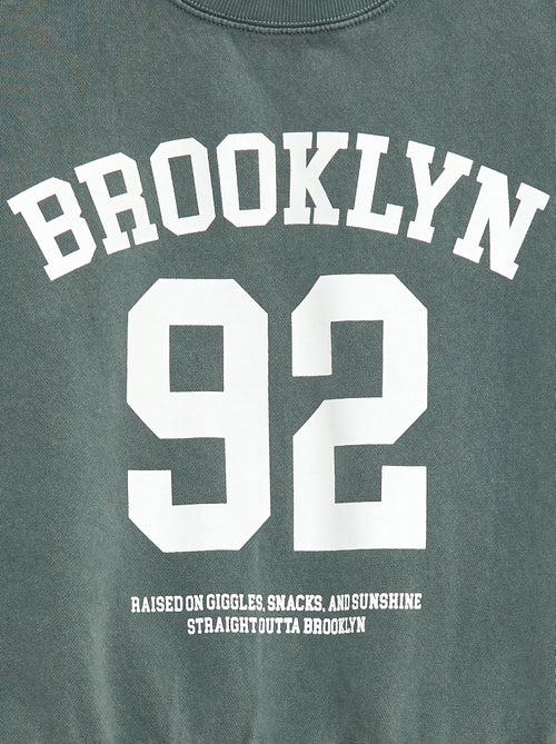 Camisola de gola redonda com estampado - Kiabi