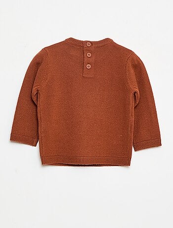 Camisola de gola redonda com estampado de 'cervo'