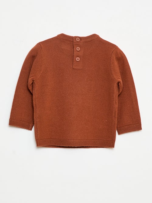 Camisola de gola redonda com estampado de 'cervo' - Kiabi